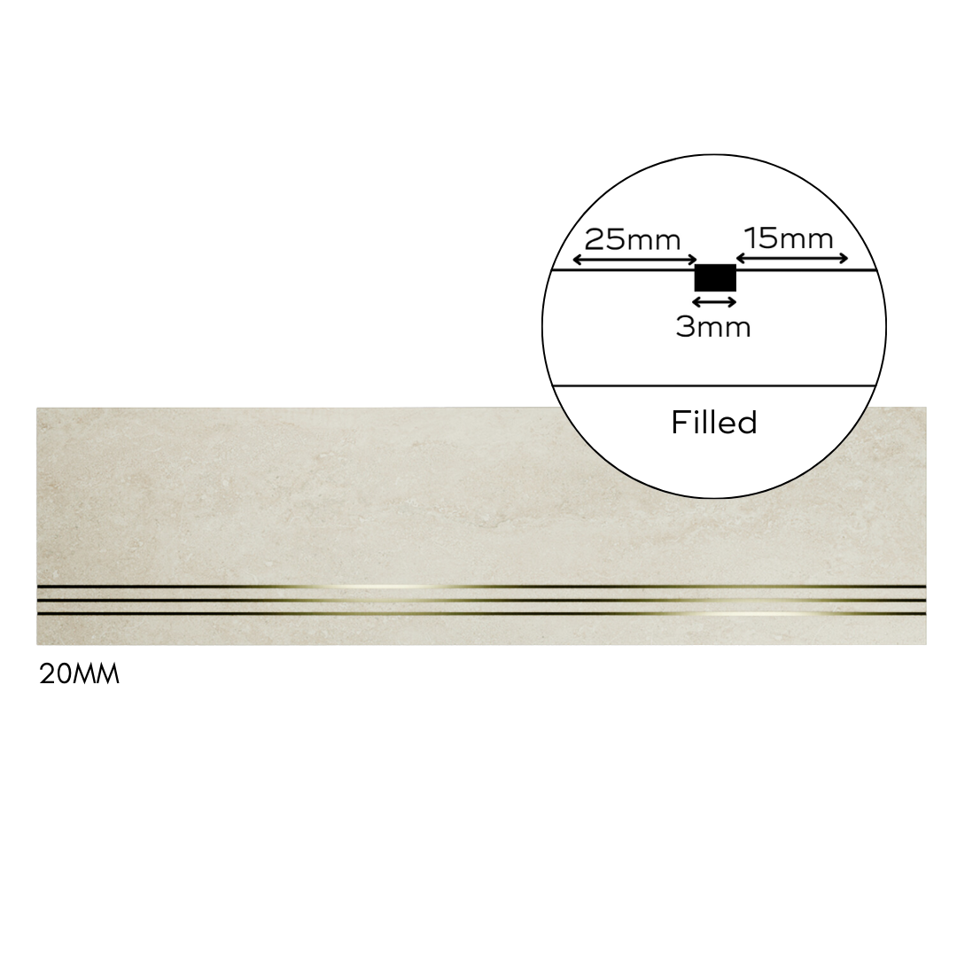 Bespoke Tile Step Fabrication - Half Bullnose