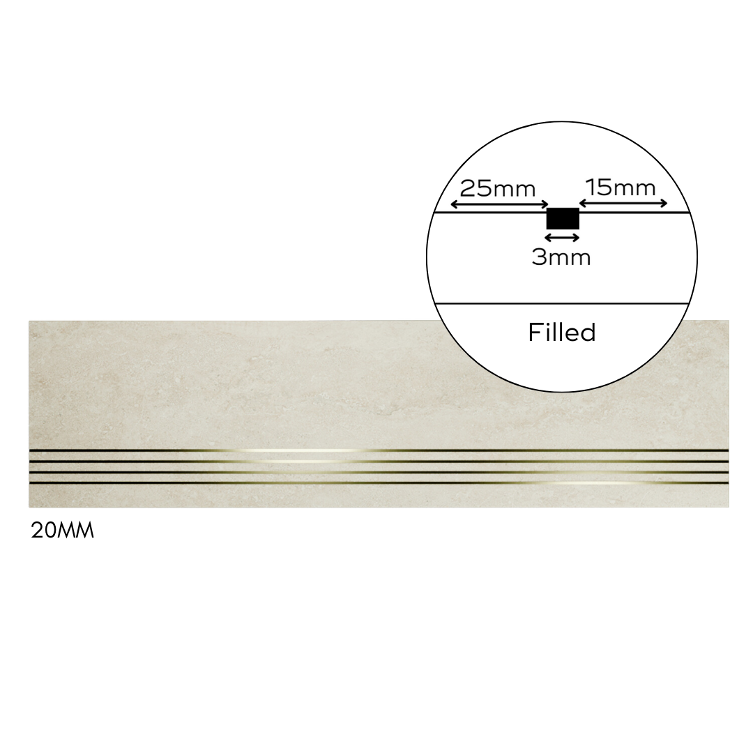 Bespoke Tile Step Fabrication - Half Bullnose