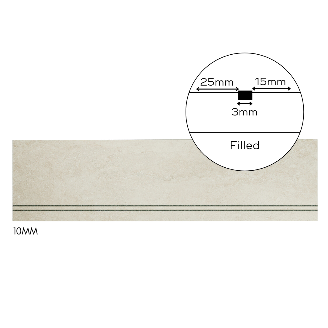 Bespoke Tile Step Fabrication - Full Bullnose