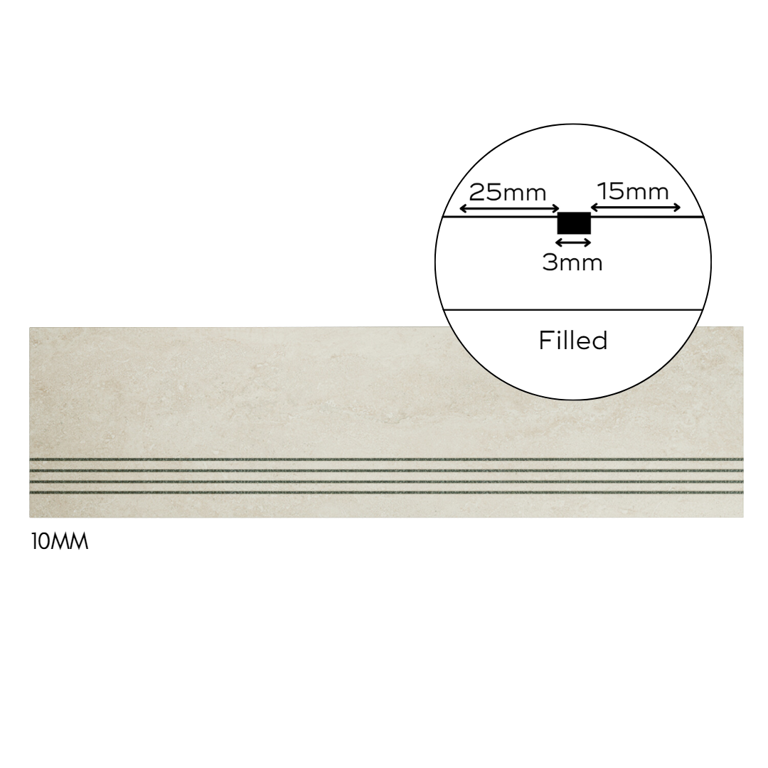 Bespoke Tile Step Fabrication - Half Bullnose