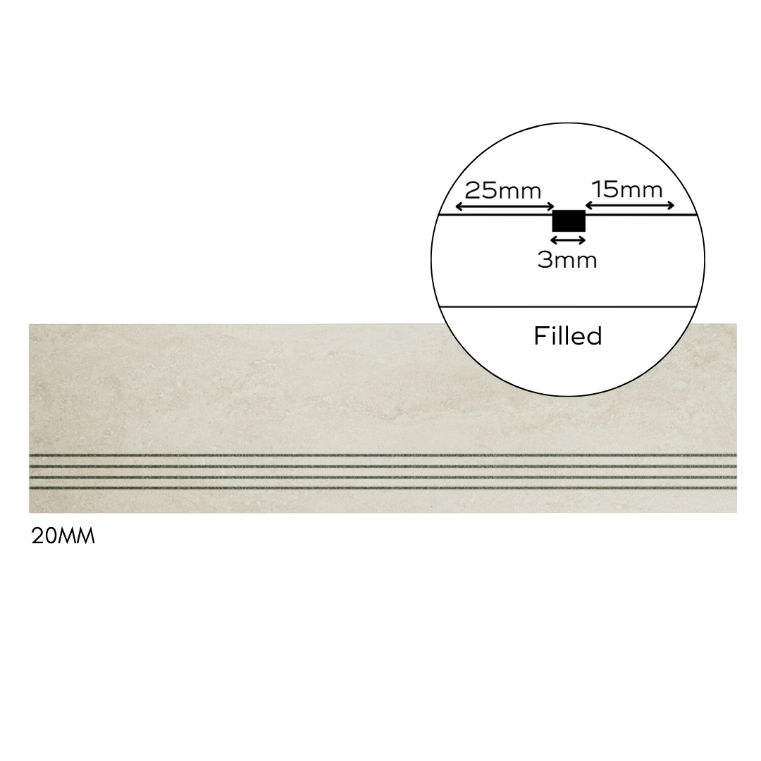 Bespoke Tile Step Fabrication - Half Bullnose
