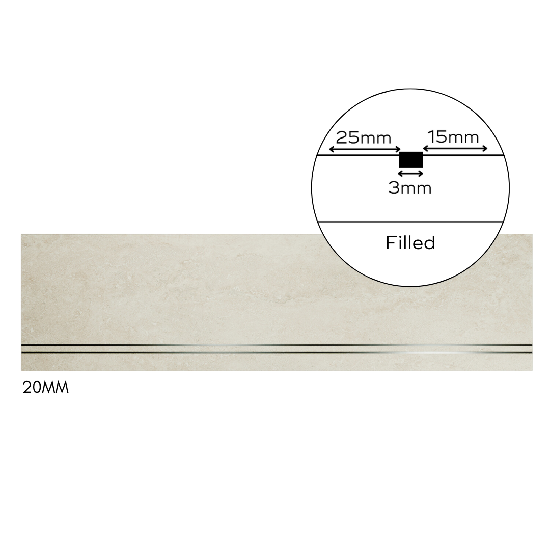 Bespoke Tile Step Fabrication - Mitre & Glued Profile (over 70mm lip height)