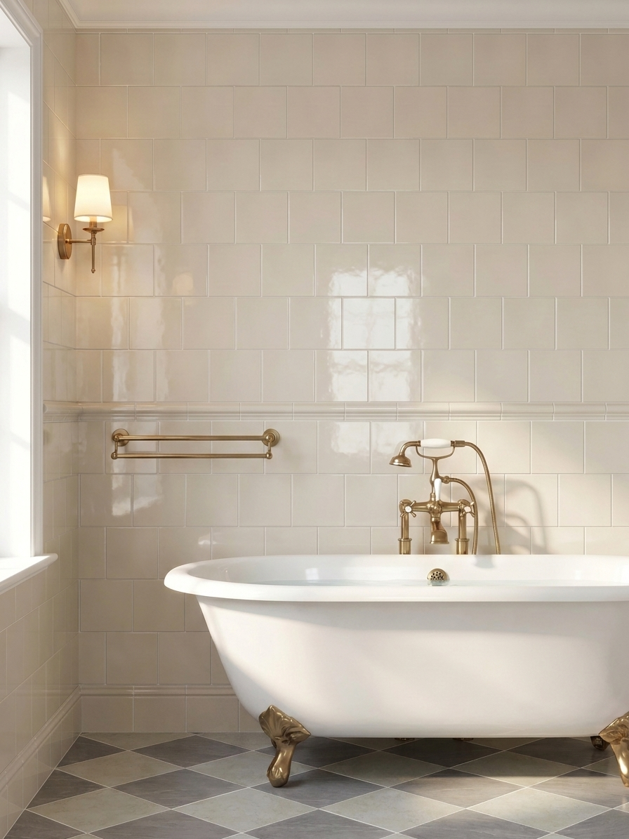 Belgravia Field Tile Vintage White Gloss