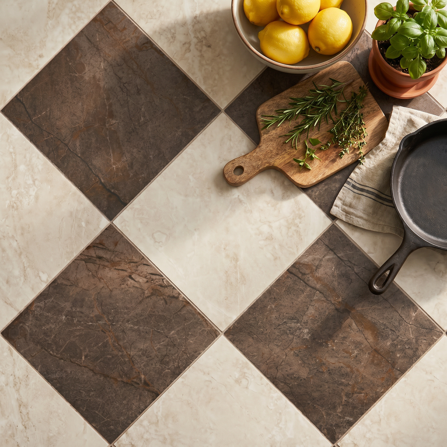 Capri Chocolate Brushed Square Porcelain