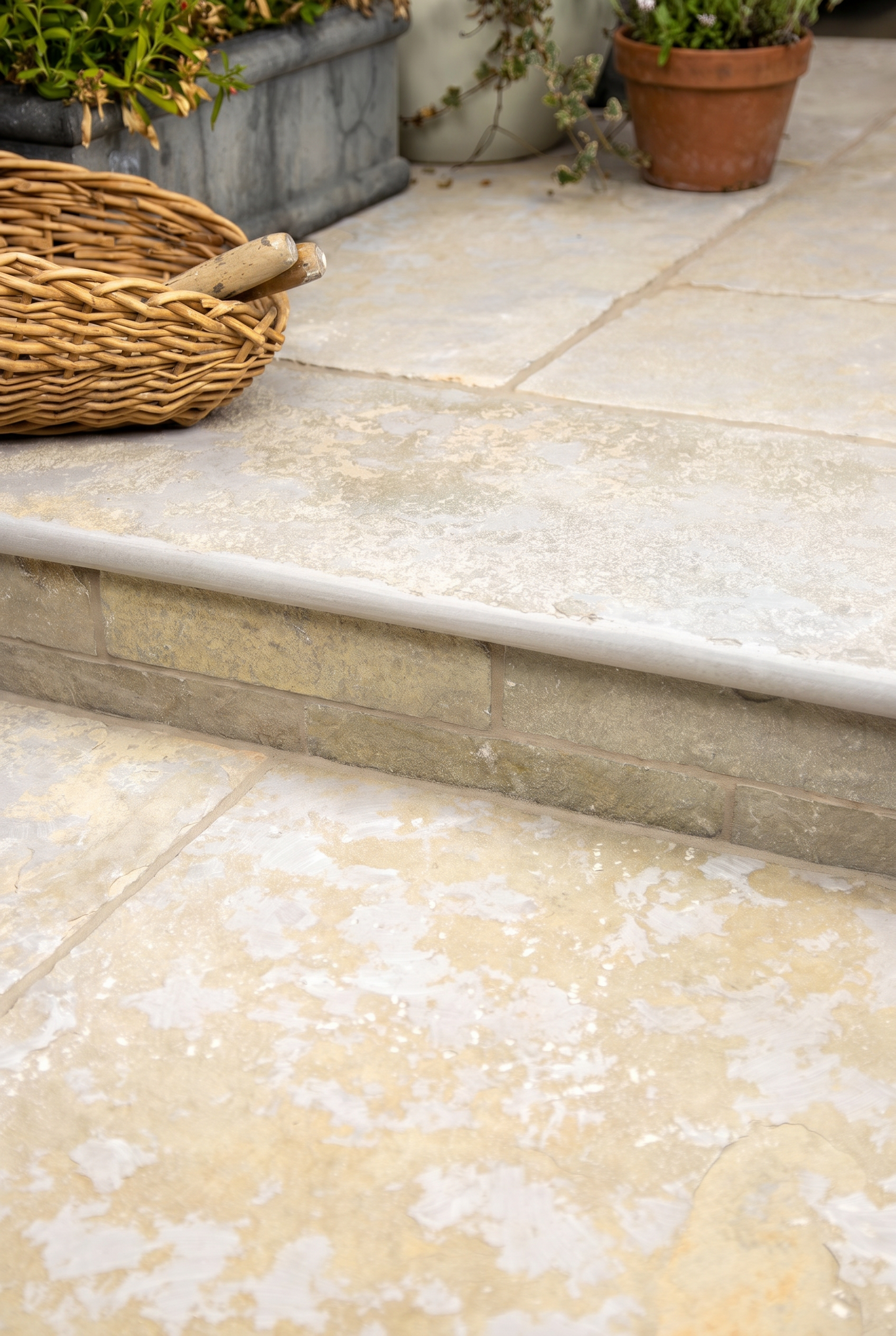 Elkstone Yellow Worn & Tumbled Bullnose Step With Rain Drip