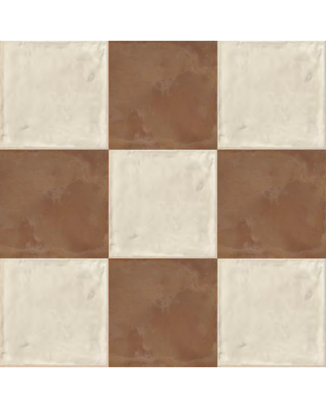 Kiln Terracotta And Avorio Chequerboard