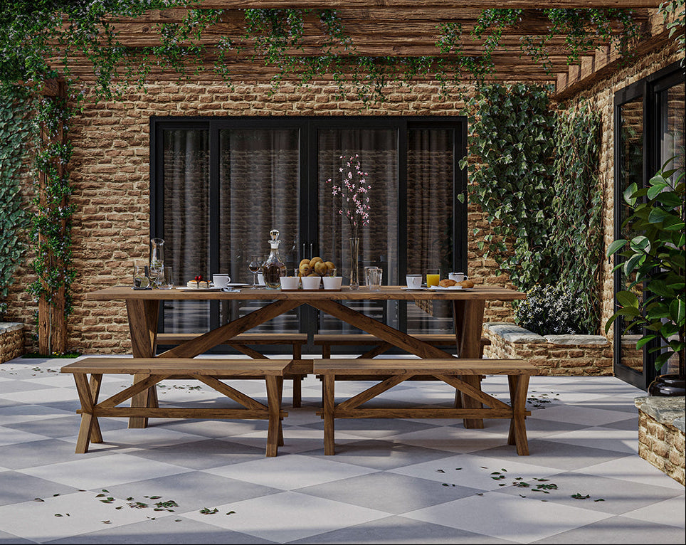 Checkerboard patio 