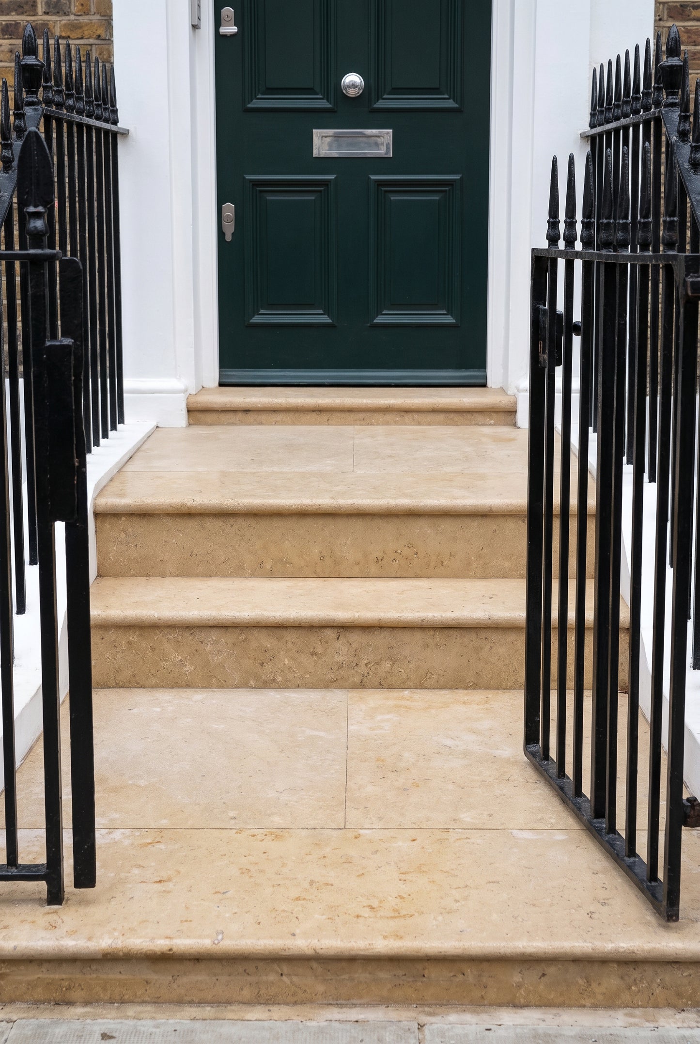Selborne Limestone Bullnose Step & Riser - Tumbled & Etched Finish
