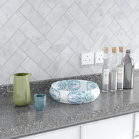 Carrara White Polished Herringbone Marble
