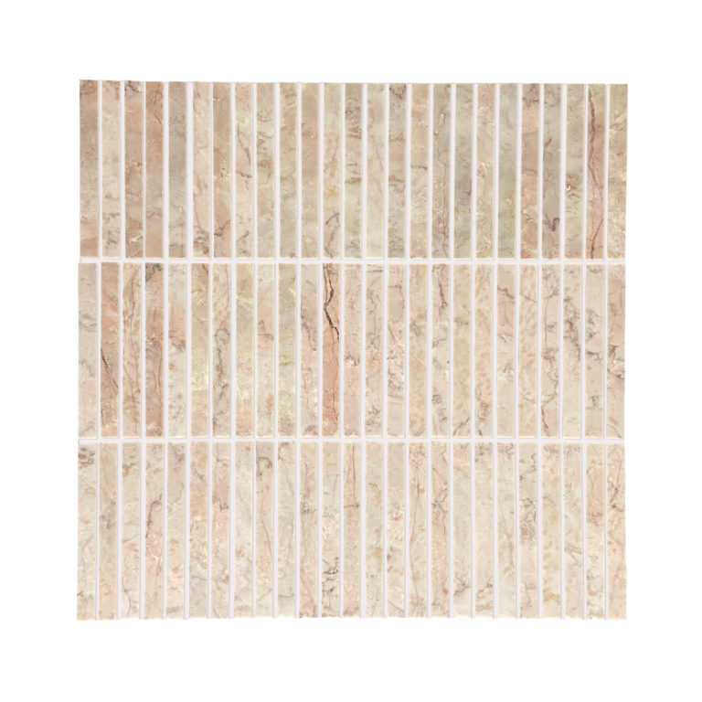 Alpine Pink Honed Marble Stick Mosaic