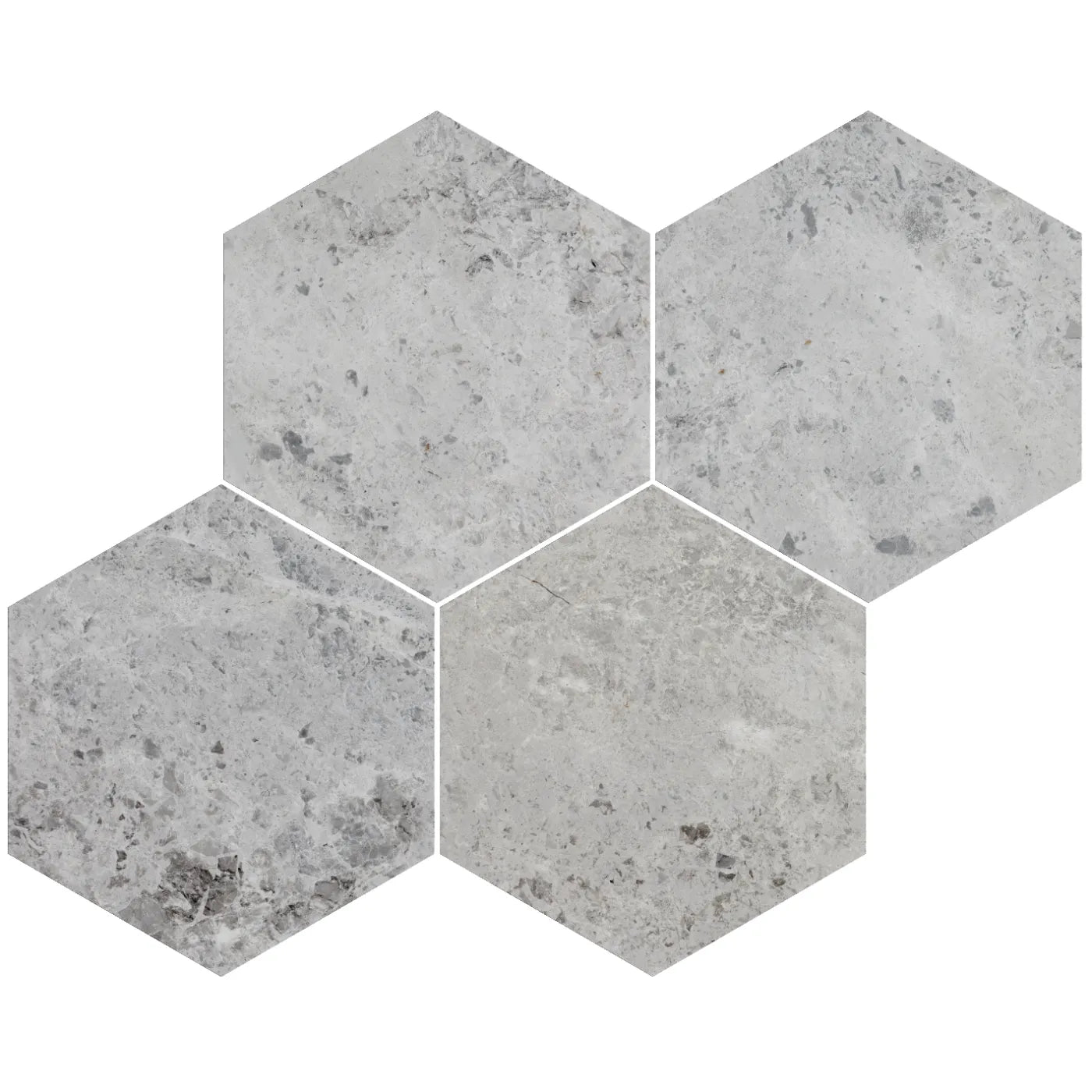 Silver Moon Honed Marble Hexagon