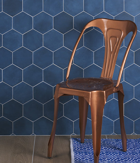 Medina Hexagon Porcelain Navy Blue