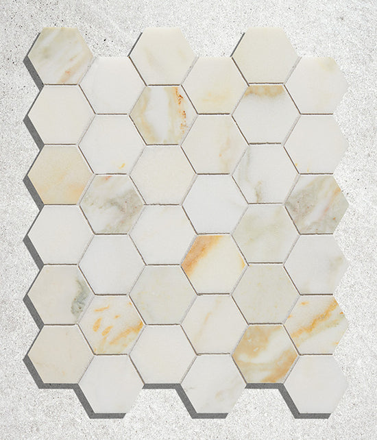 Palazzo Oro Hexagon Marble mosaic Honed Finish 