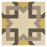 Ottoman Summer Yellow, Light Grey and Dark Grey on White